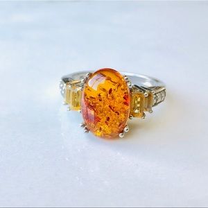 Super beautiful Amber and Citrine ring